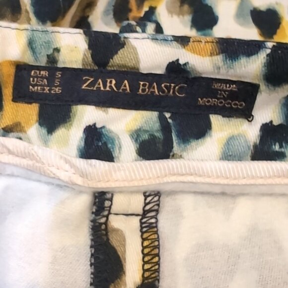 3/$20 Zara Abstract Leopard Print Trouser Pants Slim Cropped Ankle Taped Side - Picture 11 of 13